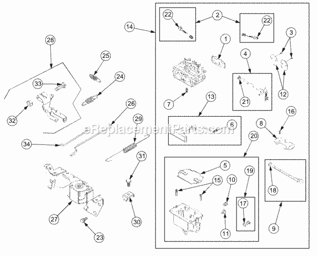 Carburetor Diagram and Parts List for GT2521-48 13A-278M710 Cub Cadet Lawn Tractor